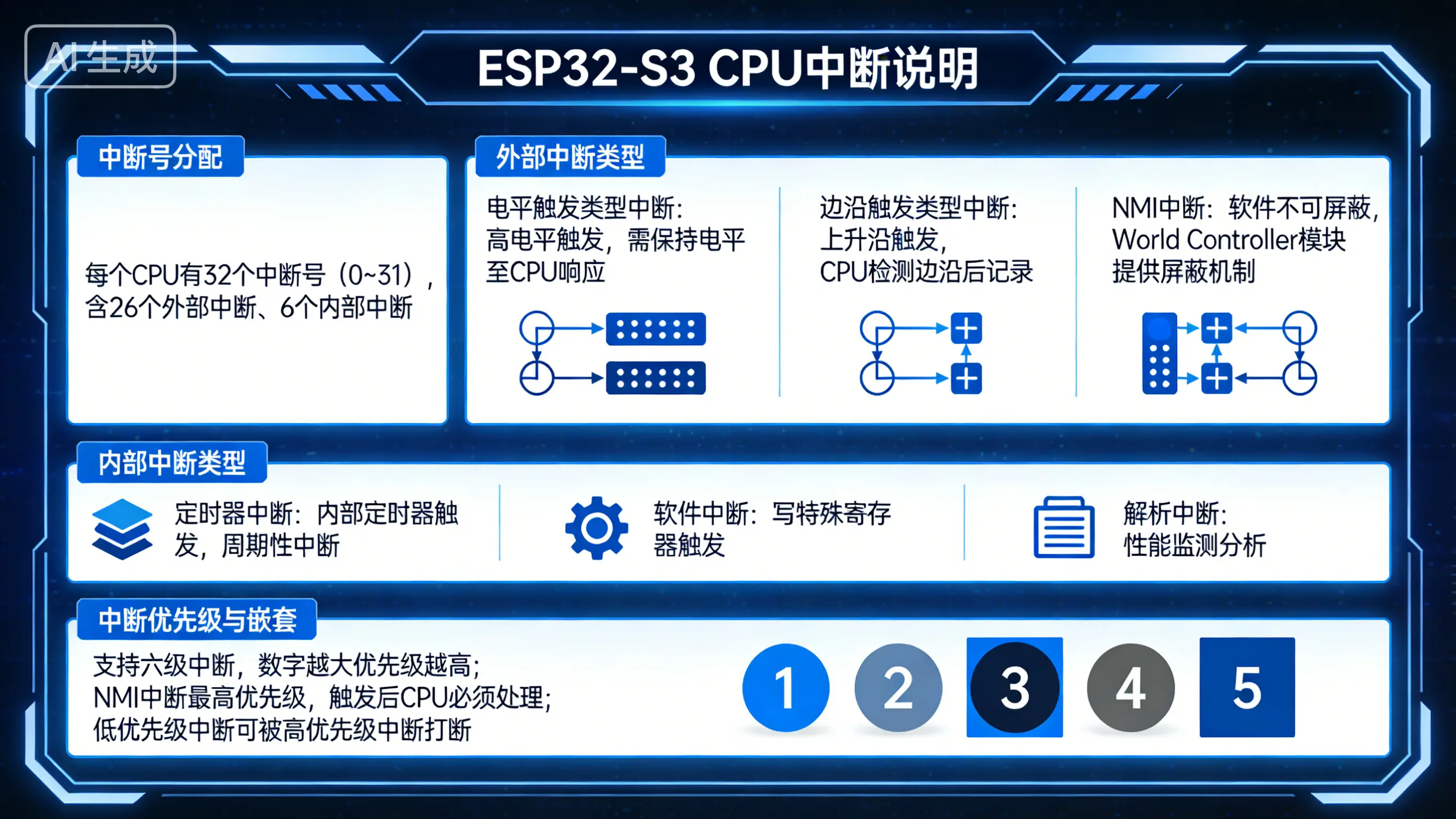 ESP32_s3中断类型及数量
