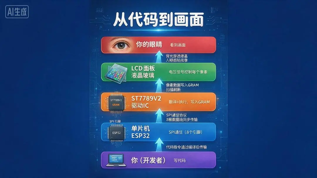 从代码到画面的完整驱动链条